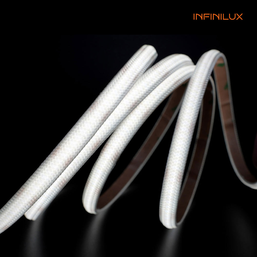 INFINILUX Fabric COB LED Strip Lights,Super Bright 5V USB COB Tape Light 3.28ft/1m 3000K Warm White,CRI90+ Flexible TV Backlights,for Mirrors,Under Cabinet,Home DIY Projects